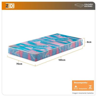Colchão Berço Baby New York Espuma D18 Liso 70x130x8cm Azul
