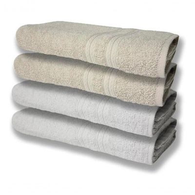 4 Toalhas Super Felpudas Grande E Grossa 80x150 Branco+bege