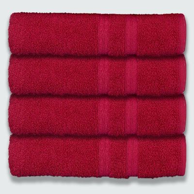 Kit 4 Toalhas De Banho 430g-m² Grande Super Grossa 80x150cm Itália Soft Cereja