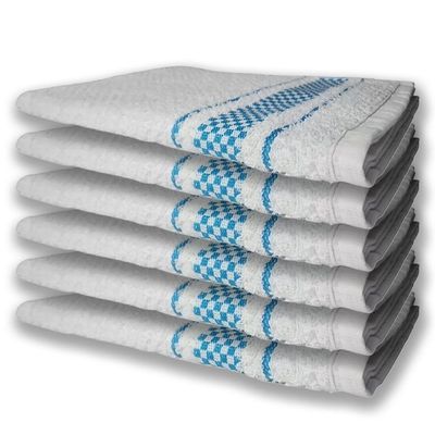 12 Panos De Prato Atoalhado Felpudo Premium 6 Azul 6 Marrom
