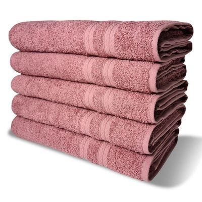 Kit Com 6 Toalhas Banho 430g/m² Grande Grossa 80x150cm Itália Soft Rosê
