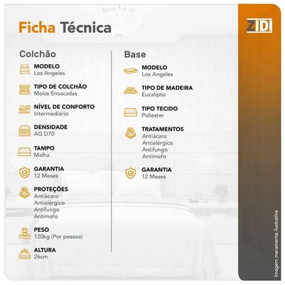 Cama Box King Preto + Colchão Molas Ensacadas Los Angeles Preto