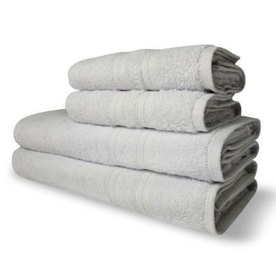 Jogo De Toalhas Itália Soft 4 Pçs - 2 Banho E 2 Rosto 430g-m² 100% Algodão Branco