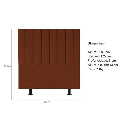 Cabeceira Estofada Cama Box Solteiro 100 Cm Taís Veludo terracota