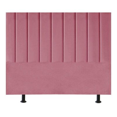 Cabeceira Estofada Cama Box King 195 Cm Paolla Suede rosa