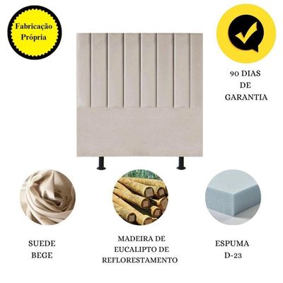 Cabeceira De Cama Solteiro Box 100 Cm Maisa Suede bege