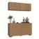 Kit Bar Armário Aéreo E Aparador 4 Portas Multimóveis Mp1087 Rustic/preto Rustic/preto