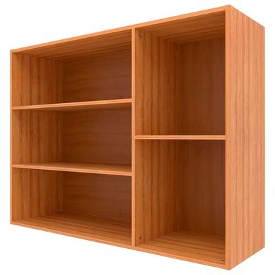 Armário Aéreo Bartira Cristal MDP 15mm com 3 Portas e 3 Prateleiras - 120cm de largura Lâmina Mel