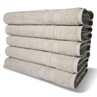 Kit 5 Toalhas De Banho 430g/m² Grande Grossa 80x150cm Lisboa Bege