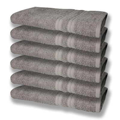 6 Toalhas Grande Super Felpudas E Grossa Algodão 80x150 Itália Soft Beka - Cinza