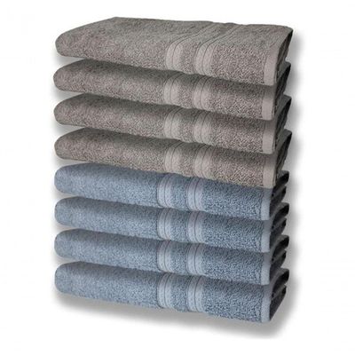8 Toalhas Grande Felpudas E Grossa 80x150 4 Azul 4 Cinza