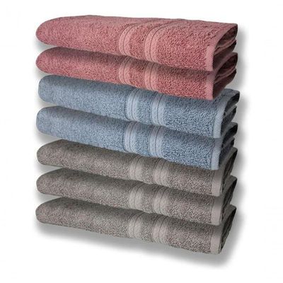 7 Toalhas Felpudas E Grossa 80x150 3 Cinza 2 Azul 2 Rosê