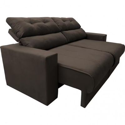 Sofá 3 lugares Cama Clean Retrátil e Reclinável Inbox Café