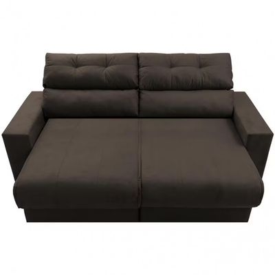 Sofá 3 lugares Cama Clean Retrátil e Reclinável Inbox Café