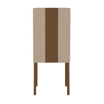 Conjunto de Sala de Jantar Mesa Belle com Tampo de Vidro e 4 cadeiras Poliman Carvalho com Off White