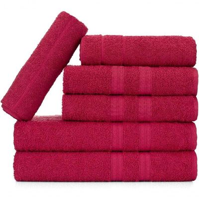 Jogo De Toalhas Gigante Itália Soft 2 Banhão + 2 Rosto + 2 Tapete Luxo 100% Algodão - Rosa