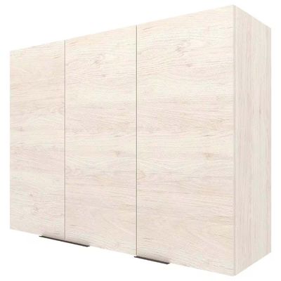 Armário Aéreo Bartira Cristal MDP 15mm com 3 Portas e 3 Prateleiras - 120cm de largura Freixo