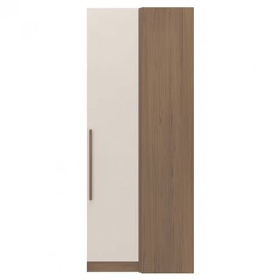 Armário Modulado de Canto Bartira Lugano com 1 Porta e 2 Prateleiras Casal Avelã/Cappuccino