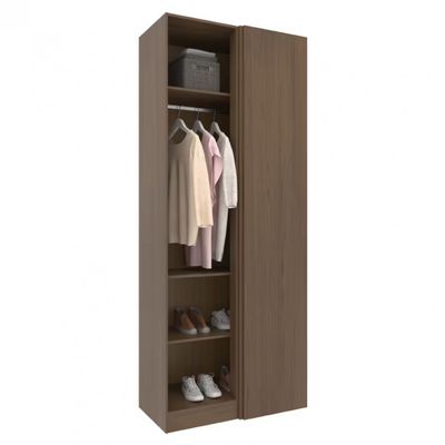 Armário Modulado de Canto Bartira Lugano com 1 Porta e 2 Prateleiras Casal Avelã/Cappuccino