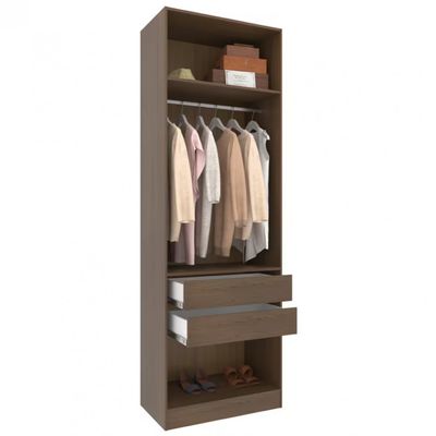 Armário Modulado Bartira Lugano com 2 Portas 2 Gavetas 1 Prateleira Casal Avelã/Cappuccino