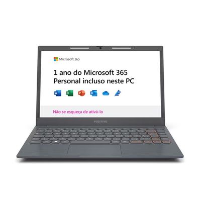 Notebook Positivo Vision C14 Lumina BAR Celeron 4GB 128GB eMMC, 14 Pol HD Windows 11 Tecla Link Microsoft 365 Personal Cinza