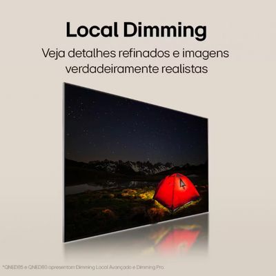 Smart TV 55 QNED 4K LG 55QNED80T com Processador AI a5 4K Ger71, webOS 24, AI Acoustic Tuning, Brilho IA, HDR10 Pro, Wi-fi e Local Dimming Preto / Bivolt