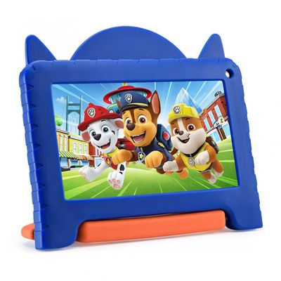 Tablet Infantil Multi Patrulha Canina 7 Polegadas 64GB 4GB de RAM Android 13 GO Processador Quad-Core Preto/Azul