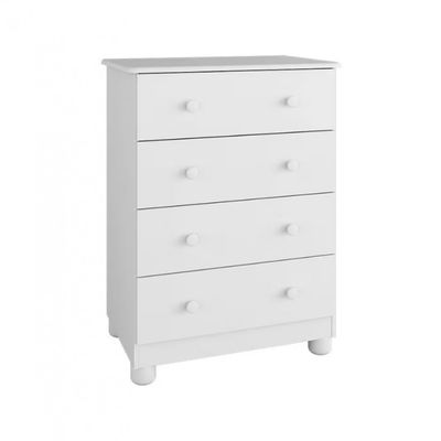 Cômoda Infantil Duda Plus com 4 Gavetas Peroba Móveis Branco