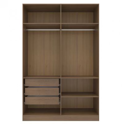 Armário Modulado Bartira Lugano com 4 Portas 3 Gavetas 3 Prateleiras Casal Avelã/Cappuccino