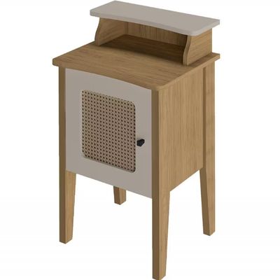 Mesa de Apoio Artely Charlotte com 1 Porta Carvalho com Off White