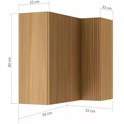 Armário Aéreo de Canto Nesher Rainha em MDF 15mm com 2 Portas e 1 Prateleira - 92cm de largura Nature