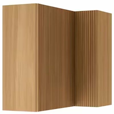 Armário Aéreo de Canto Nesher Rainha em MDF 15mm com 2 Portas e 1 Prateleira - 92cm de largura Nature