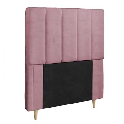Cabeceira para Cama Box Solteiro Dobuê Veneza com Revestimento em Veludo Rosê