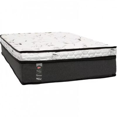 Colchão de Solteiro Castor New Alfa One com Molejo Tecnopedic, Euro Pillow e Revestimento em Malha 24x88x188cm Cinza com Branco