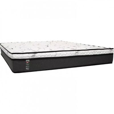 Colchão Queen Size Castor New Alfa One com Molejo Tecnopedic, Euro Pillow e Revestimento em Malha 24x158x198cm Cinza com Branco