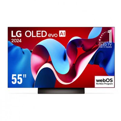 Smart TV LG 55 OLED 4K EVO OLED55C4 com processador AI alpha9 Ger7, Wi-Fi, Bluetooth, WebOS, 120Hz e LG ThinQAI Preto / Bivolt