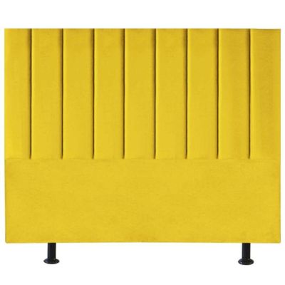 Cabeceira Estofada Cama Casal Queen Size 160 Cm Maisa Suede amarelo