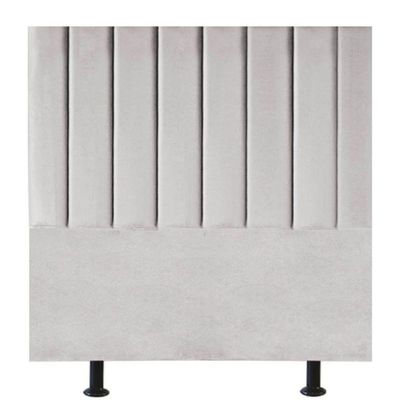 Cabeceira Estofada Cama Box Solteiro 90 Cm Paolla Veludo cinza Claro