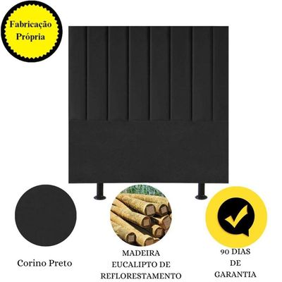 Cabeceira Estofada De Cama Casal Queen 160 Cm Taís Corino preto