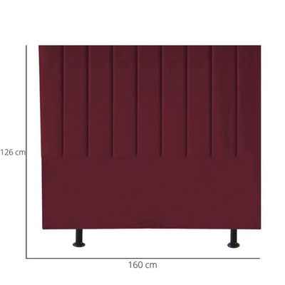 Cabeceira Estofada Cama Casal Queen Size 160 Cm Paolla Suede bordô