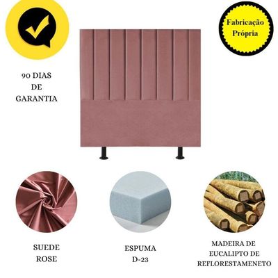 Cabeceira Estofada Cama Box Casal 140 Cm Paolla Suede rosê