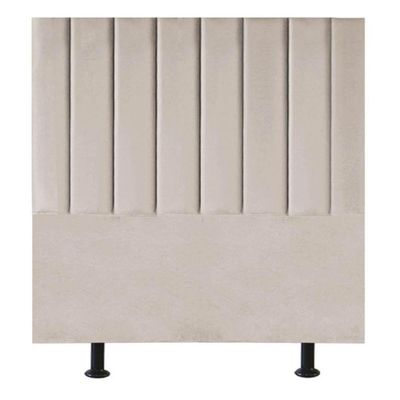 Cabeceira Estofada Cama Box Casal 140 Cm Maisa Veludo bege
