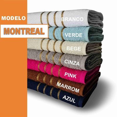 Jogo De Toalha 2 Banho 2 Rosto 1 Piso - 5pçs Coleção Montreal 100% Algodão - Rosa