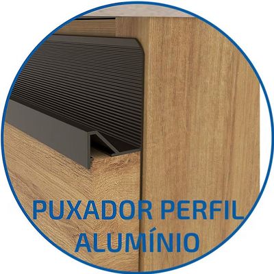Paneleiro Bartira Cristal MDP 15mm com 2 Portas e 5 Prateleiras - 60cm de largura Lâmina Mel