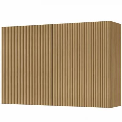 Armário Aéreo Nesher Rainha em MDF 15mm com 2 Portas e 1 Prateleira - 120cm de largura Nature