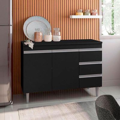 Balcão De Pia Andréia 100 Cm Preto - Ajl