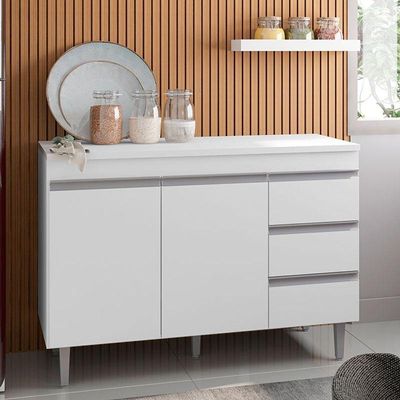 Balcão De Pia Andréia 120 Cm Branco - Ajl