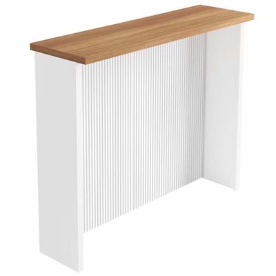 Painel de Ilha Canelado em MDF 15mm 120cm de Largura Nesher Branco com Nature