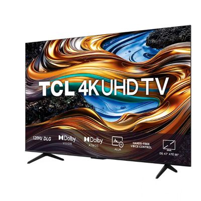 Smart TV 50 UHD 4K TCL P755 LED com Google TV, Dolby Vision e Atmos, HDR10+, Wi-Fi, Bluetooth, Google Assistente e Design sem Bordas Preto / Bivolt