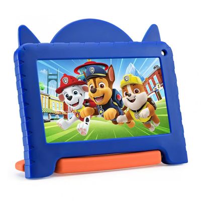 Tablet Infantil Multi Patrulha Canina 7 Polegadas 64GB 4GB de RAM Android 13 GO Processador Quad-Core Preto/Azul